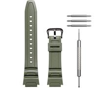 Uhrenarmband aus Kunstharz, kompatibel mit Casio W218H AE-1200 AE1000 AE-1300 F108WH WS1600H, wasserdichtes Sport-Ersatzarmband (Armee-schwarze Schnalle)