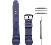 Uhrenarmband aus Kunstharz, kompatibel mit Casio W218H AE-1200 AE1000 AE-1300 F108WH WS1600H, wasserdichtes Sport-Ersatzarmband (dunkelblaue schwarze Schnalle)