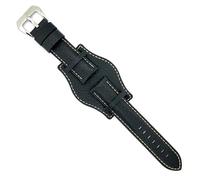 Uhrenarmband aus Leder Bison-Gravur Bund kompatibel mit Fossil CH2592 CH2564 CH2565 CH2891CH3051 18mm 20mm 22mm 24mm Ref 386 Schwarz 24mm