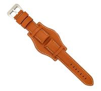 Uhrenarmband aus Leder Bison-Gravur Bund kompatibel mit Fossil CH2592 CH2564 CH2565 CH2891CH3051 18mm 20mm 22mm 24mm Ref 386 Hellbraun 18mm
