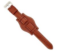 Uhrenarmband aus Leder Bison-Gravur Bund kompatibel mit Fossil CH2592 CH2564 CH2565 CH2891CH3051 18mm 20mm 22mm 24mm Ref 386 Mittleres Braun 18mm