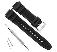 Uhrenarmband aus natürlichem Kunstharz, wasserdicht, Ersatzarmband für Casio AQ-S800W SGW-300H MRW-200H AE-1200 W-800H W-735H, Schwarz, 135 millimeters, Riemen