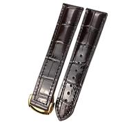 Uhrenarmband aus Rindsleder für Omega 007 Seamster 300 De Ville AT150 19/21 mm Commander Uhrenarmband Faltschließe 18 mm 20 mm 22 mm, Braun 1-Gold, 22 mm