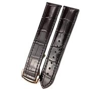 Uhrenarmband aus Rindsleder für Omega 007 Seamster 300 De Ville AT150 19/21 mm Commander Uhrenarmband Faltschließe 18 mm 20 mm 22 mm, Braun1-Rose, 20 mm