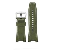 Uhrenarmband for Casio for GST-S100G for S110 for S130L for W100G for W110 for 210B for 400G for 410 Armband 26 x 14 mm Herren-Lederarmband(Nylon Green silver)