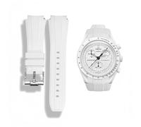 Uhrenarmband für Moonswatch, Stereo, gebogen, keine Lücken, Gummiarmband, kompatibel mit Omega X, Swatch Moonswatch, Speedmaster, 20 mm, Swatch Omega Moonswatch, Speedmaster, Ersatzband, für Herren