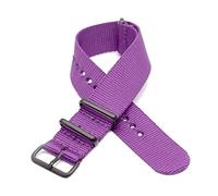 Uhrenarmband im Militärstil aus Nylon, Nato-Uhrenarmband, 18mm, 20mm, 22mm, 24mm, wasserdichtes Uhrenarmband, Violett, 18mm