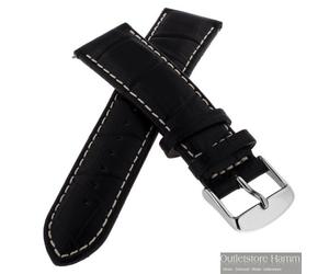 Uhrenarmband JZ035 schwarz Kroko 22mm für Junkers + Zeppelin Uhren