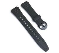 Uhrenarmband kompatibel mit Casio W-800H Resin 18mm 738EA2 18mm 10268612 | Schwarzes Armband aus Polyurethanharz und Gummi - Größentabelle zur Kompatibilitätsprüfung beachten