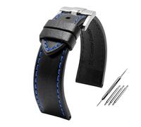 Uhrenarmband kompatibel mit Fossil Italienisches Lederarmband Herren Timex Quick Release 20 22mm(Darkblue Black,22mm)