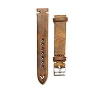 Uhrenarmband Leder 18mm 20mm 22mm 24mm Retro Handmade Armband-Uhrenarmband Dornschließe Strap, 22mm