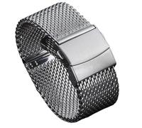 Uhrenarmband Metall Milanese Uhrenarmbänder 18mm 20mm22mm Uhrenarmband for Seiko-Armband 1,0mm 0,6mm Haifischnetz-Armband Edelstahlarmband(1.0mm-Silver,18mm)