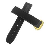 Uhrenarmband passend für Omega Speedmaster Heritage Seamaster Silikon Wasserdicht Sport Armband Armband 22 mm 20 mm 19 mm 21 mm, Schwarz / goldfarben, 20mm-18mm