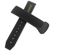 Uhrenarmband passend für Omega Speedmaster Heritage Seamaster Silikon Wasserdicht Sport Armband Armband 22 mm 20 mm 19 mm 21 mm, Gelb, Schwarz, 20mm-18mm
