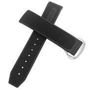 Uhrenarmband passend für Omega Speedmaster Heritage Seamaster Silikon Wasserdicht Sport Armband Armband 22 mm 20 mm 19 mm 21 mm, schwarz/silberfarben, 20mm-18mm