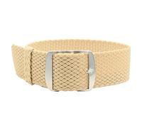 Uhrenarmband Perlon in 18/20 mm Textil Retro Geflochten Atmungsaktiv Eichmüller (Beige, 20 mm)