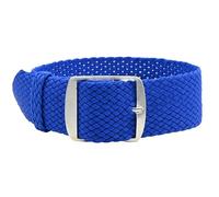 Uhrenarmband Perlon in 18/20 mm Textil Retro Geflochten Atmungsaktiv Eichmüller (Blau, 18 mm)