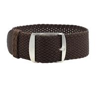Uhrenarmband Perlon in 18/20 mm Textil Retro Geflochten Atmungsaktiv Eichmüller (Braun, 20 mm)