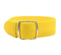 Uhrenarmband Perlon in 18/20 mm Textil Retro Geflochten Atmungsaktiv Eichmüller (Gelb, 18 mm)
