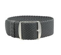 Uhrenarmband Perlon in 18/20 mm Textil Retro Geflochten Atmungsaktiv Eichmüller (Grau, 20 mm)