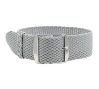 Uhrenarmband Perlon in 18/20 mm Textil Retro Geflochten Atmungsaktiv Eichmüller (Hellgrau, 18 mm)
