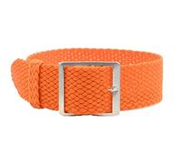 Uhrenarmband Perlon in 18/20 mm Textil Retro Geflochten Atmungsaktiv Eichmüller (Orange, 20 mm)