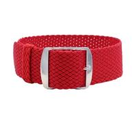 Uhrenarmband Perlon in 18/20 mm Textil Retro Geflochten Atmungsaktiv Eichmüller (Rot, 18 mm)