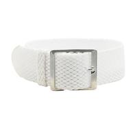 Uhrenarmband Perlon in 18/20 mm Textil Retro Geflochten Atmungsaktiv Eichmüller (Weiß, 18 mm)