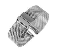 Uhrenarmband Schwarz/Silber/Roségold 18 mm/20 mm/22 mm Mesh-Edelstahlarmband Faltschließe Uhren Ersatzarmband