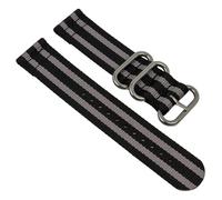 Uhrenarmband Textil schwarz/ grau Metallschlaufen Minott 28238S