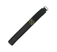 Uhrenarmband, Uhrband, Klettverschluss, 16 mm, Schwarz, Textil, Nylon, Sport, 16mm