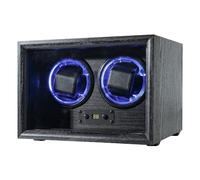 Uhrenbeweger für 2/4/6/8 Automatikuhren, Uhrendreher für Rolex 15 Rotationsmodi Displaybox Weißlicht, Uhrenbeweger Gehäuse mit Adapter Geschenk für Damen und Herren, leiser Mabuchi-Motor, Schwarz, 8