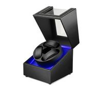 Uhrenbeweger für Automatikuhren, 3 Uhrenbeweger mit LED-Licht und 4 Modi, automatischer Uhrenbeweger mit super leisem Motor, Uhrenhai für Herren und Damen, USB Typ C (schwarzes PU)