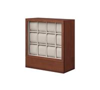 Uhrenbox 12 Fächer mit Fenster Geschenkidee kaffeebraun