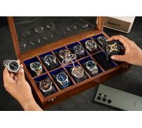 Uhrenbox aus Holz für Herren - Uhrenbox mit 12 Schlitzen für Herren | Luxus-Uhrengehäuse für Herren | Holz-Uhrenbox Uni | Herren-Uhren-Vitrine | indische Uhrenboxen aus Palisander für Herren