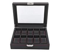 Uhrenbox aus Kohlefaser mit 10 Fächern, Stilvoller Aufbewahrungsorganisator für Uhren, Langlebige, Elegante Schmuckvitrine