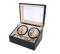 Uhrenbox automatische Uhrenbeweger Box mit 4 Uhrenbewe + 6 Uhren automatik Uhrendreher Elektrische Rotierende Uhrenaufbewahrungsbox mit leisem Motor PU Leder Automatikuhren Uhrenwender Watch Winder