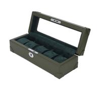 Uhrenbox, Exquisiter Uhrenaufbewahrungshalter mit 5 Fächern, Tragbar für Mechanische Uhren (Green)