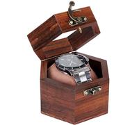 Uhrenbox für Herren, Einzelschlitz, Uhren-Vitrine, Herren-Uhrenbox, Organizer, dunkles Rosenholz, Uhrenaufbewahrung, Valentinstagsgeschenk, Uhren-Organizer, Halter für Reisen mit Glasdeckel