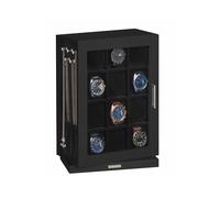 Uhrenbox mit 12 Fächer und Glasfenstern 360° drehbar schwarz