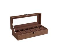 Uhrenbox mit 6 Fächern Braun
