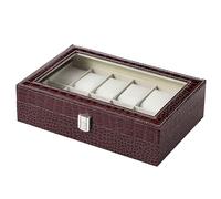 Uhrenbox mit Schlitzen, elegantes Design mit großem Fassungsvermögen und Kunstlederbezug, tragbarer Uhrenhalter, geeignet für Damen und Herr