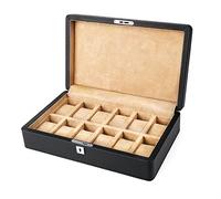 Uhrenbox Uhrenkasten Uhrenetui Uhrenbox Aufbewahrungskoffer Uhrenkoffer Reisedisplay 12 Fächer Tragbarer Uhrenbox-Ständer Mit Schloss Uhrenorganisator Uhren Aufbewahrungsbox Uhrenschatulle ( Blue : Br