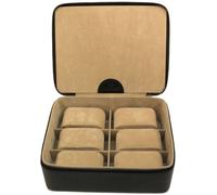 Uhrenbox WINDROSE "Beluga, 803861.08", schwarz (schwarz, beige), Aufbewahrungsboxen, DamenB:19cm H:6,5cm T:15,5cm, Uhrenaufbewahrung, Uhrenetui, max.Ø Uhren 34mm,Armbanduhr,Geschenkidee, B:19cm H:6,5c