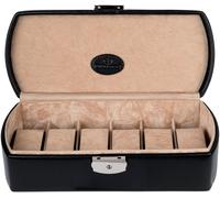 Uhrenbox WINDROSE "Merino, 803740.08", schwarz (schwarz, beige), Aufbewahrungsboxen, DamenB:26cm H:7,5cm T:11,5cm, Aufbewahrung, Uhrenetui, max.Ø Uhren 36mm, Armbanduhr, Geschenkidee, B:26cm H:7,5cm T