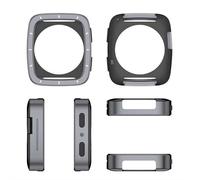 Uhrengehäuse für Amazfit Active 2 Square/Active 2s, quadratisches Saphir-Metall-Uhrengehäuse, hochfester Metallrahmen, bruchfester Rahmen (dunkelgrau)