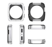 Uhrengehäuse für Amazfit Active 2 Square/Active 2s, quadratisches Saphir-Metall-Uhrengehäuse, hochfester Metallrahmen, bruchfester Rahmen (Silber)