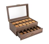 Uhrengehäuse für Männer Frauen, Uhrenhalter Organizer Uhrenbox Uhrenkoffer Uhrenkasten Uhrenschatulle Uhrentruhe,für die Heimdekoration in Ihrem Schrank, Schminktisch, Schaufenster,24 Uhrenbox,