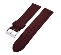 Uhrenhuette Uhrenarmband Kalbsleder flach mit Naht Stegbreiten 18mm - 22mm Dornschließe (Bordeaux, 20mm)