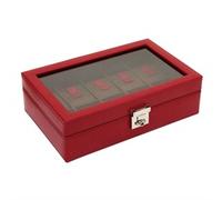 Uhrenkasten Cordoba rot Leder für 10 Uhren